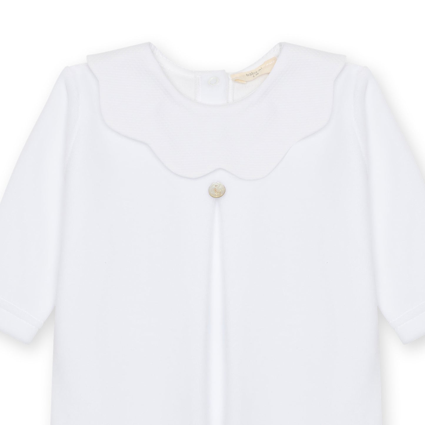 Baby Gi White Velour Pique Babygrow PQ50