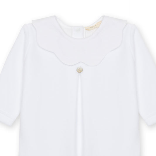 Baby Gi White Velour Pique Babygrow PQ50