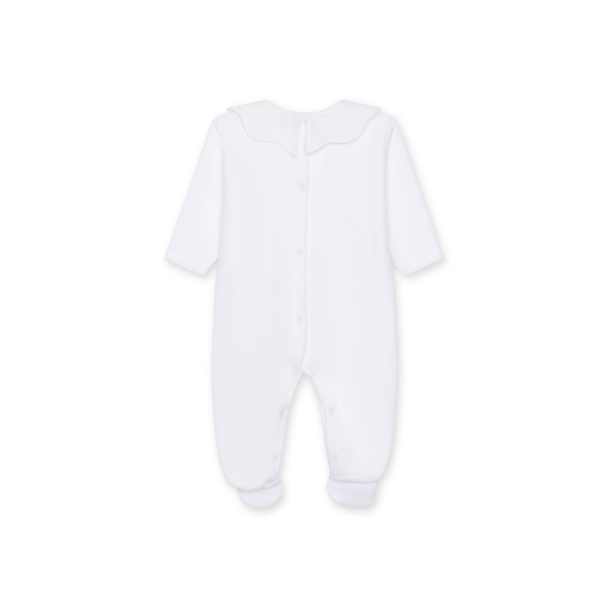 Baby Gi White Velour Pique Babygrow PQ50