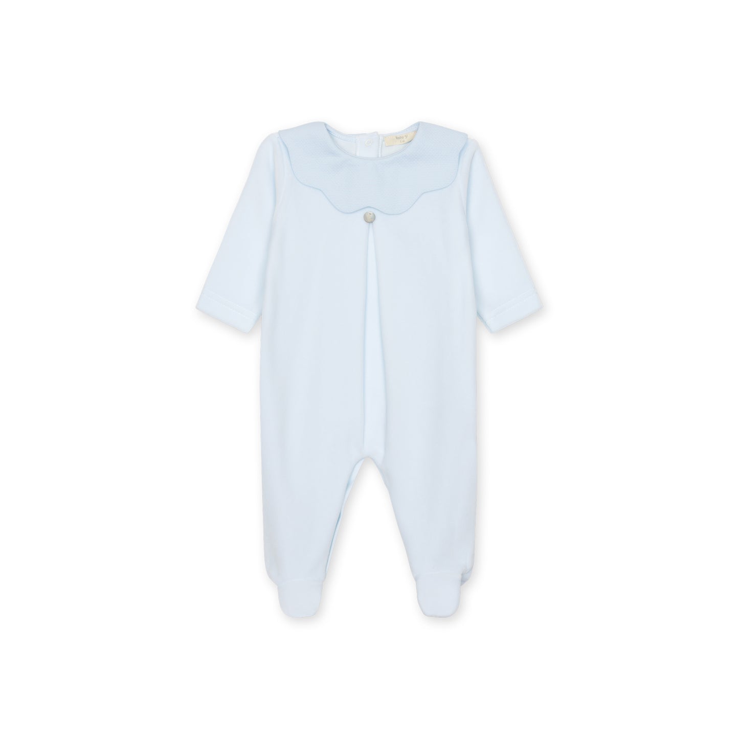 Baby Gi Blue Velour Pique Babygrow PQ50