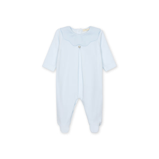 Baby Gi Blue Velour Pique Babygrow PQ50
