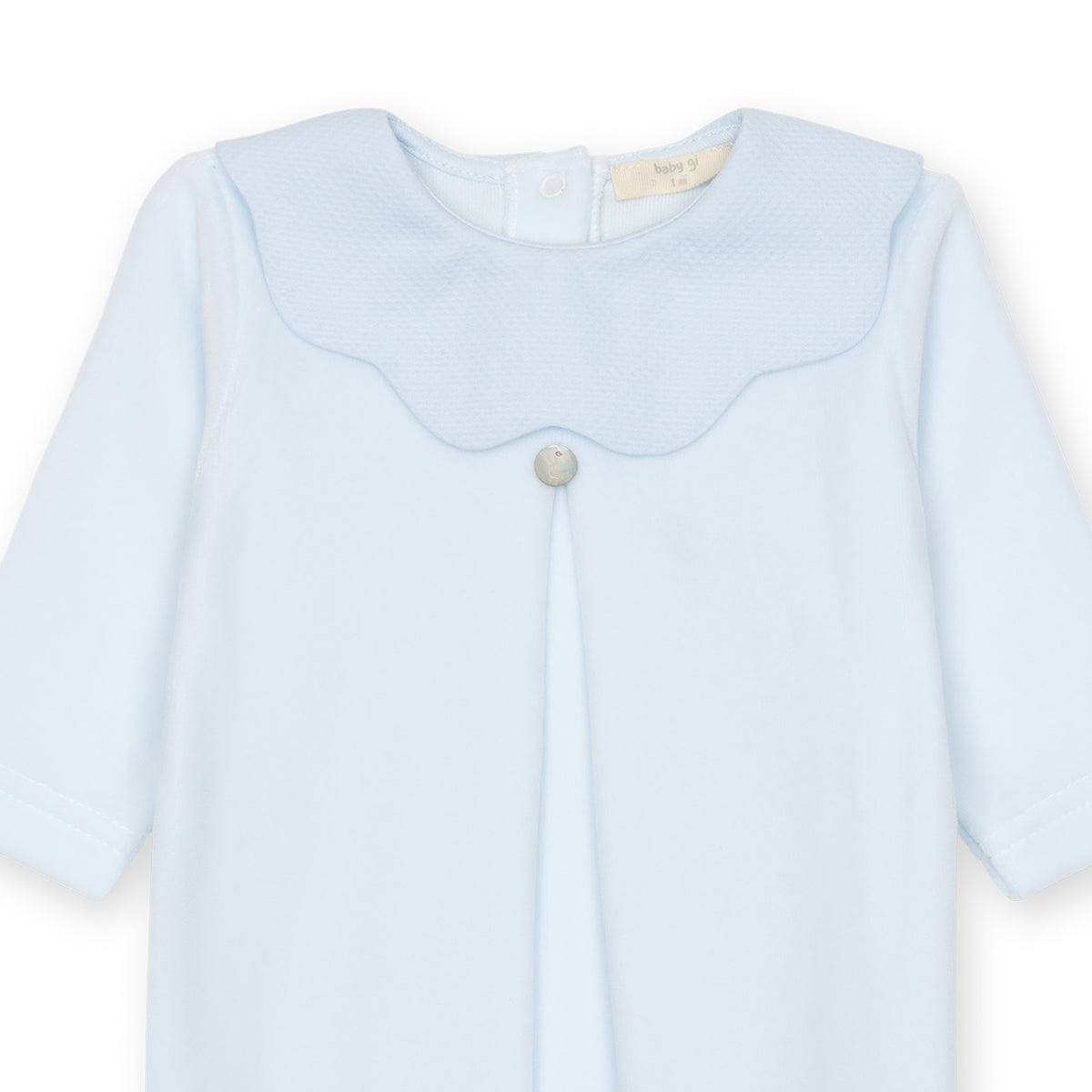 Baby Gi Blue Velour Pique Babygrow PQ50