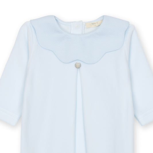 Baby Gi Blue Velour Pique Babygrow PQ50