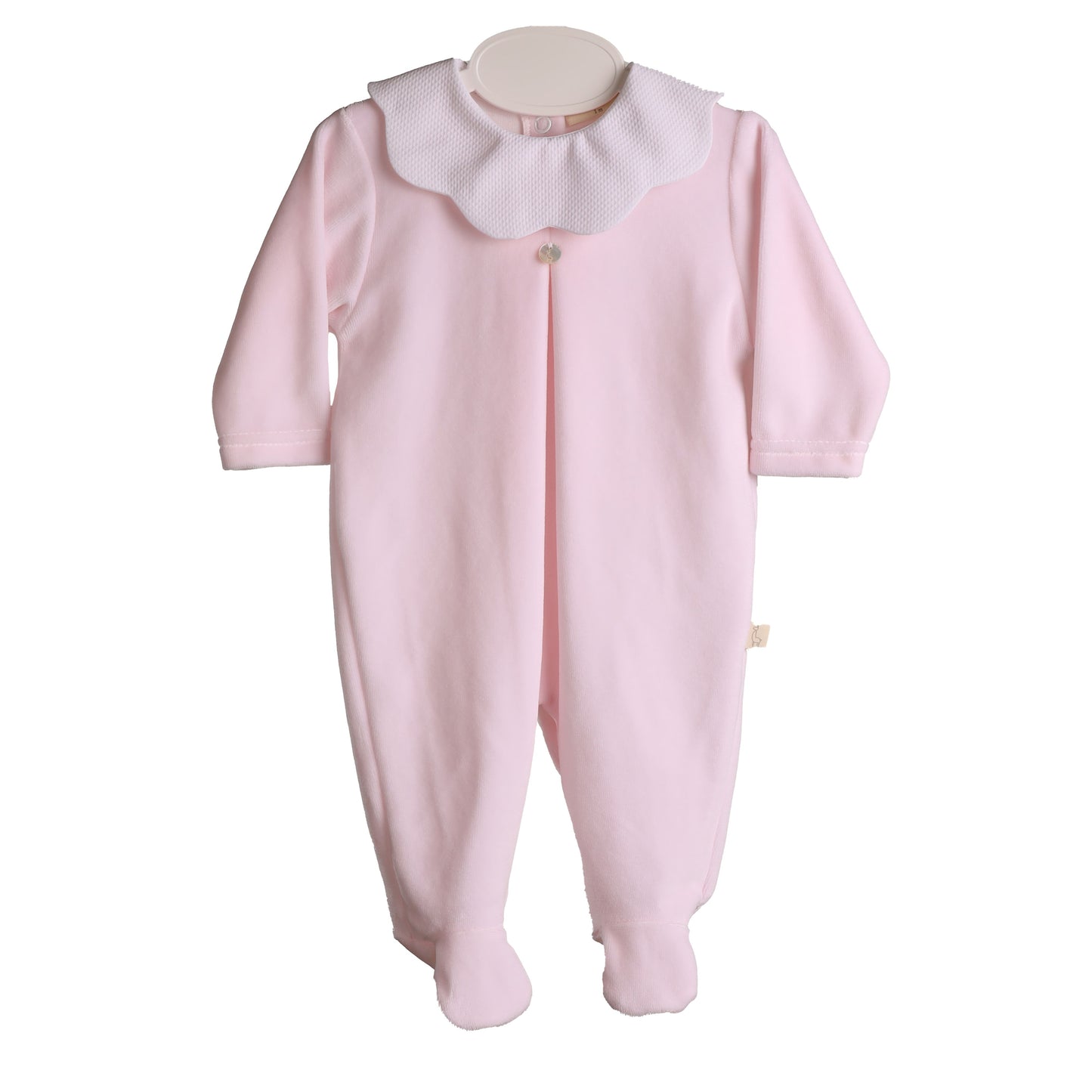 Baby Gi Girls Pink Velour Pique Collar Babygrow PQ50