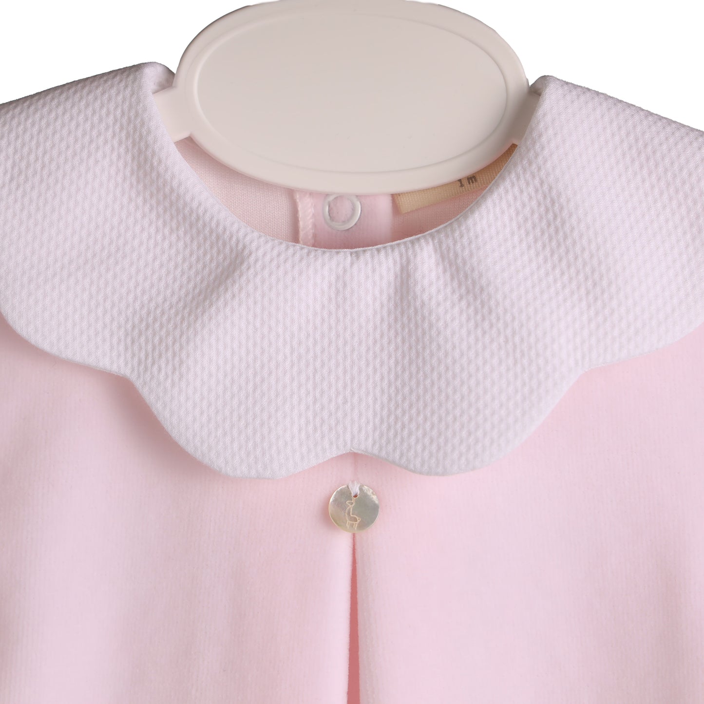 Baby Gi Girls Pink Velour Pique Collar Babygrow PQ50