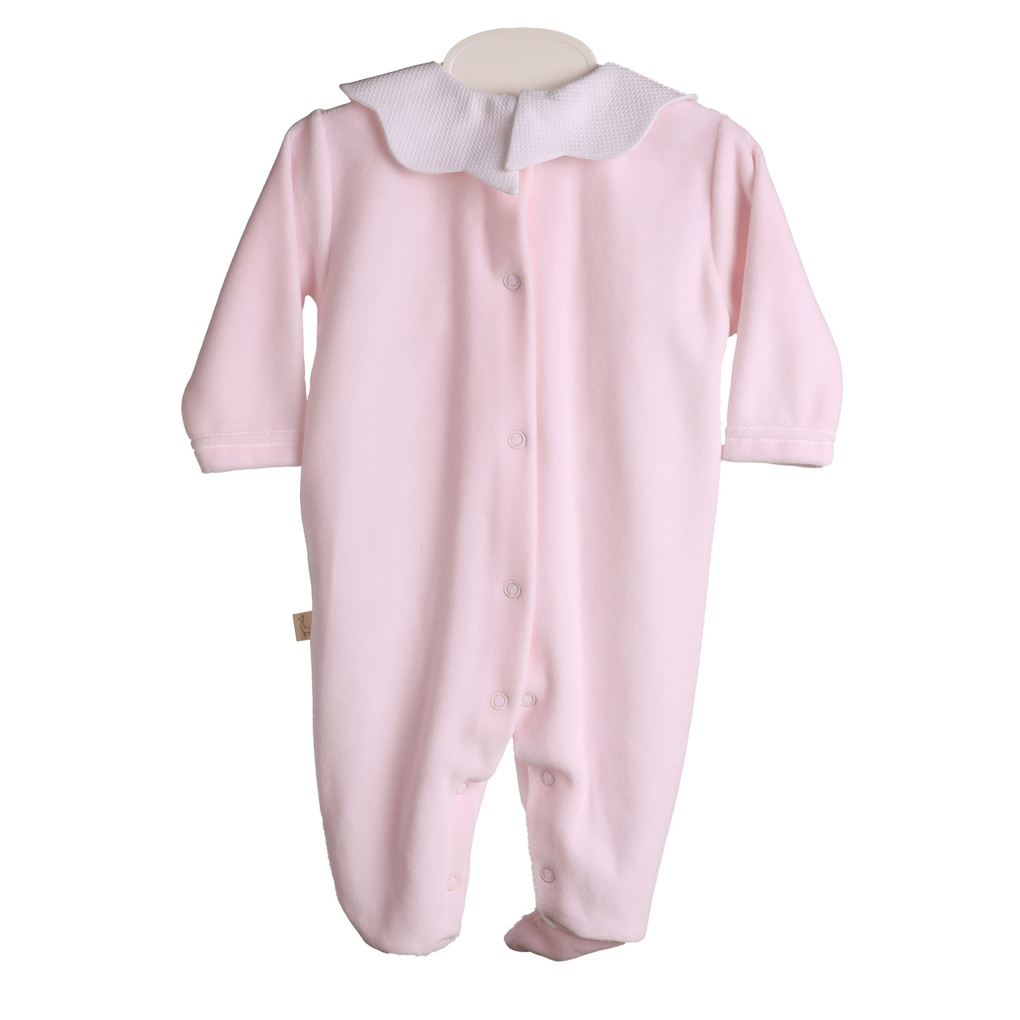 Baby Gi Girls Pink Velour Pique Collar Babygrow PQ50