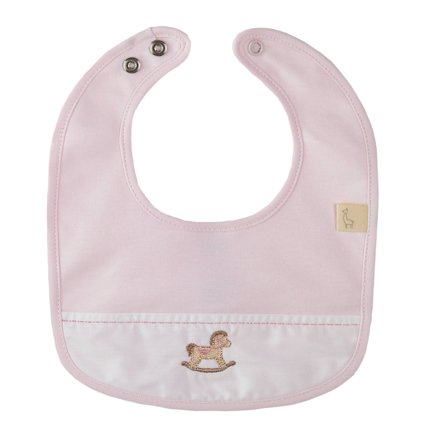 Baby Gi Girls Pink Rocking Horse Bib RH25