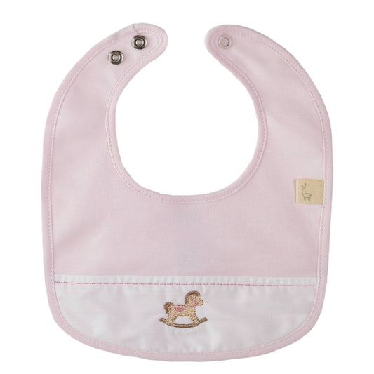 Baby Gi Girls Pink Rocking Horse Bib RH25