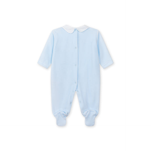 PRE ORDER Baby Gi Blue Velour Rocking Horse Babygrow RH50