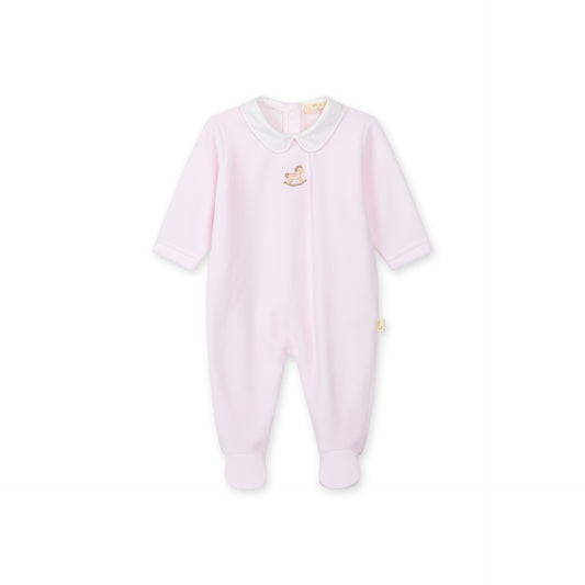 PRE ORDER Baby Gi Pink Velour Rocking Horse Babygrow RH50