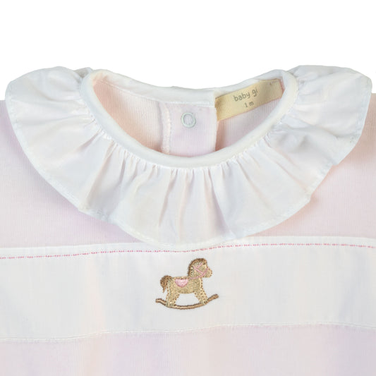 Baby Gi Girls Pink Rocking Horse Babygrow RH51