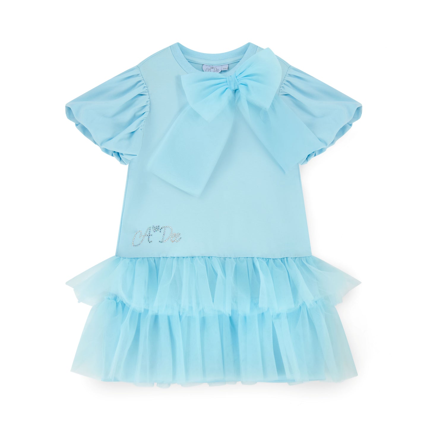 PRE ORDER ADee Blue Tulle Bow Frill Dress Sparkle
