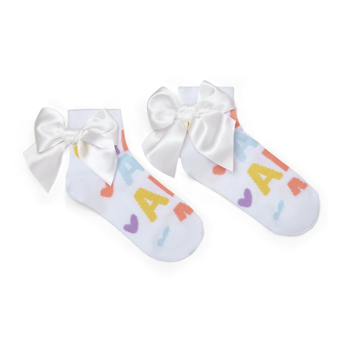 PRE ORDER ADee White Printed Ankle Socks Sasha