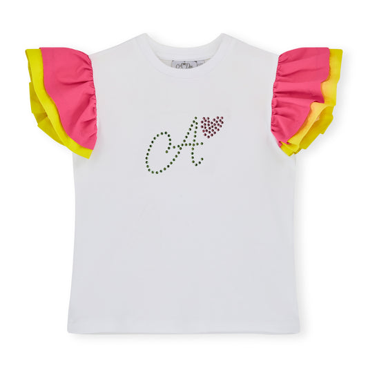 PRE ORDER ADee White Tutti Frutti Print PuffBall Skirt Tia