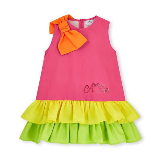 PRE ORDER ADee Bright Pink Colour Block Dress Trudy