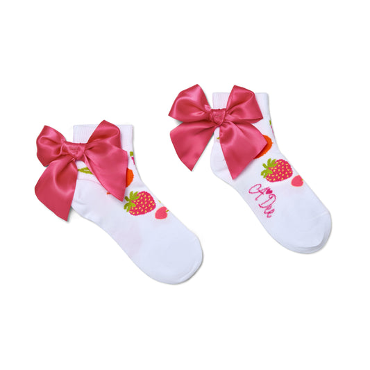 PRE ORDER ADee White Tutti Frutti Print Ankle Sock Tiara