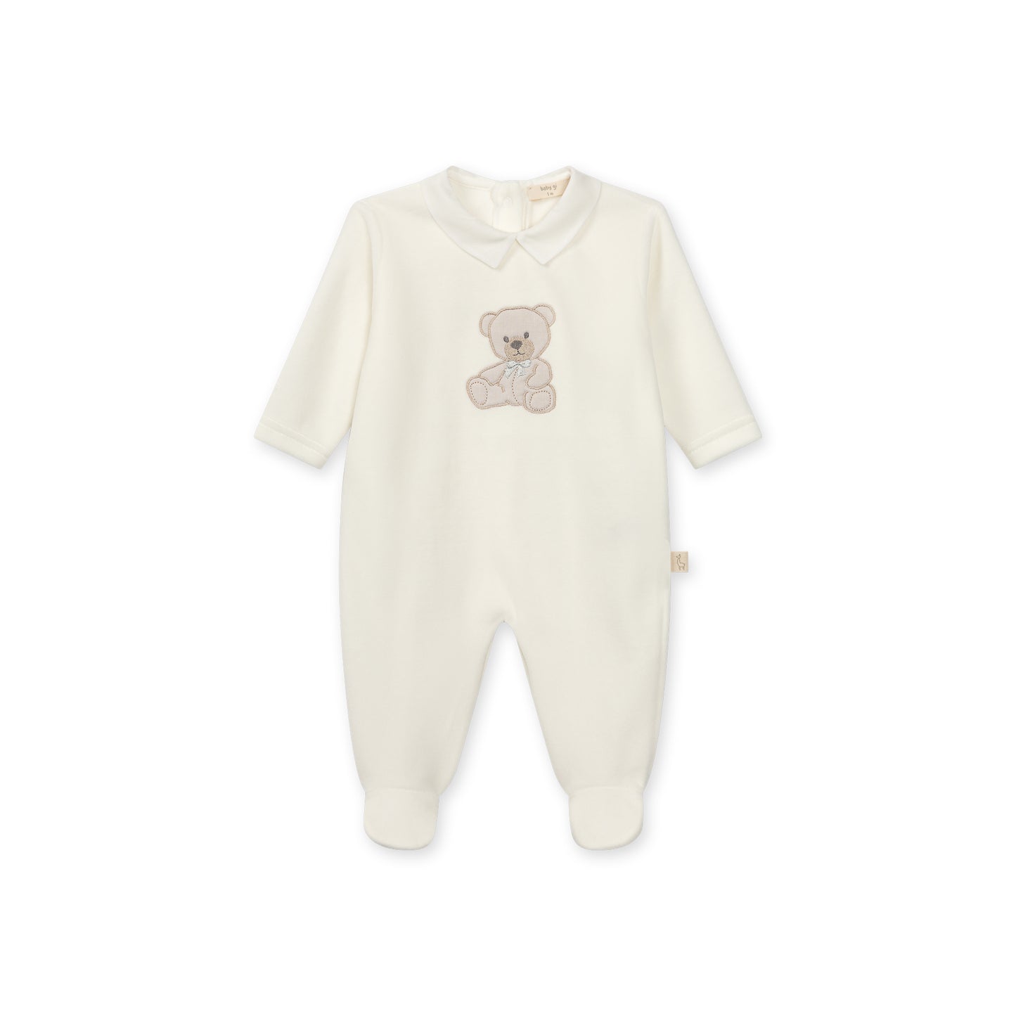 PRE ORDER Baby Gi Ivory Teddy Velour Babygrow ST50B