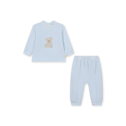 PRE ORDER Baby Gi Blue Teddy Velour Two Piece Set ST55B