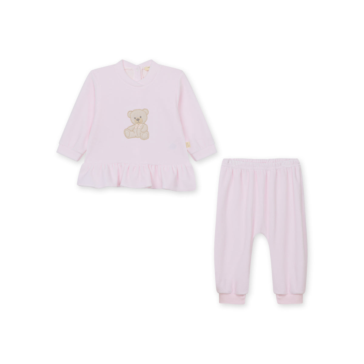 PRE ORDER Baby Gi Pink Teddy Velour Two Piece Set ST55G