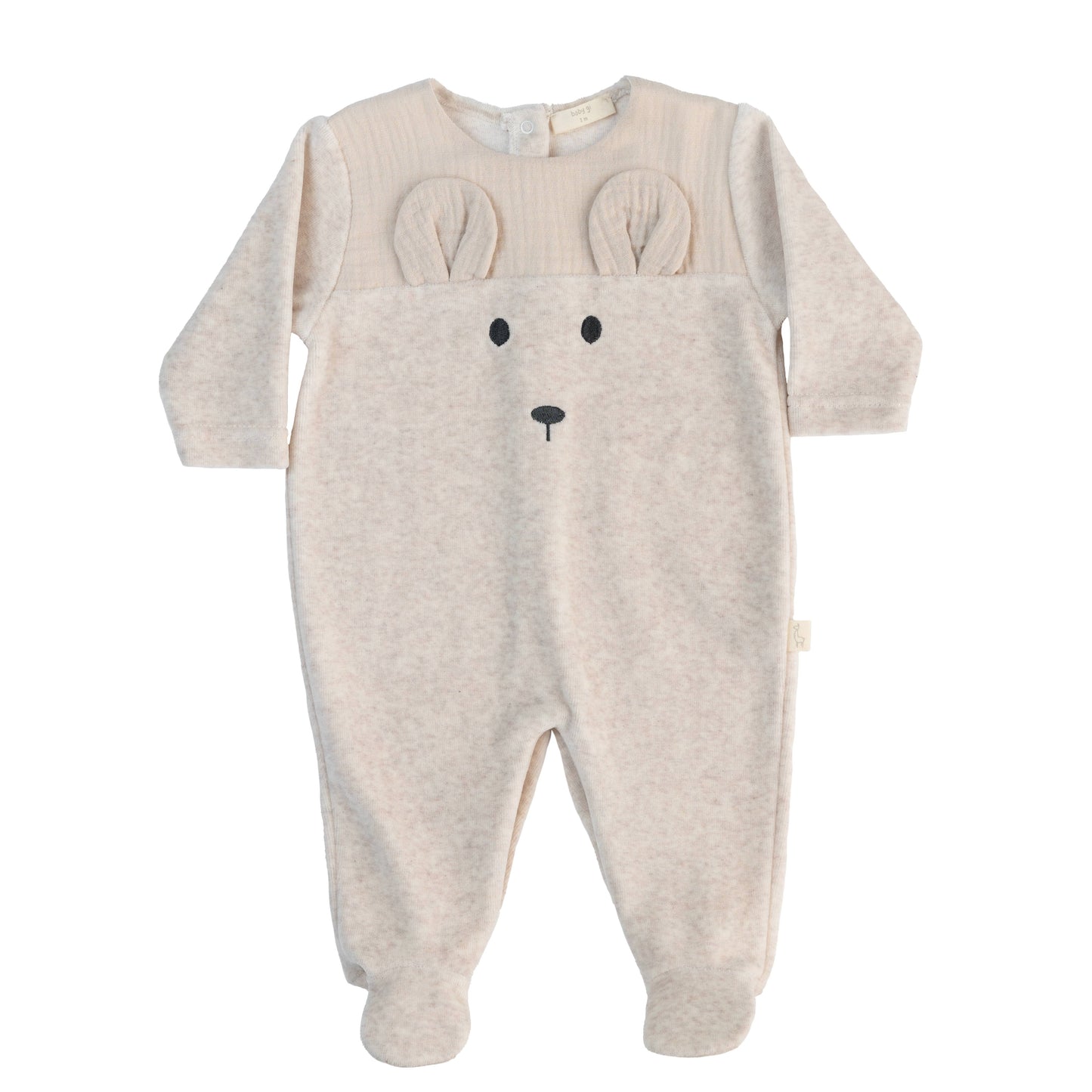 Baby Gi Unisex Beige Sweet Bear Babygrow SW51