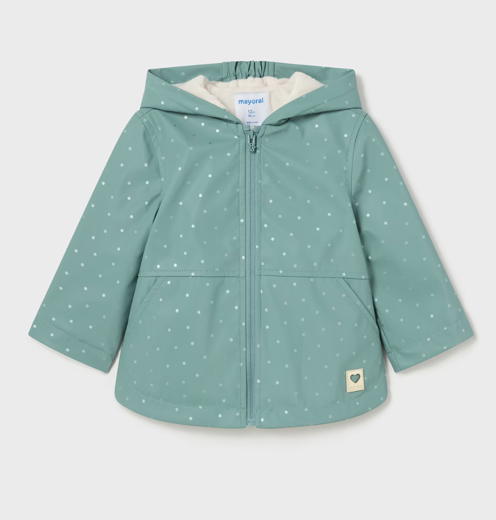 Mayoral Baby Girls Green Sparkle Raincoat 2486