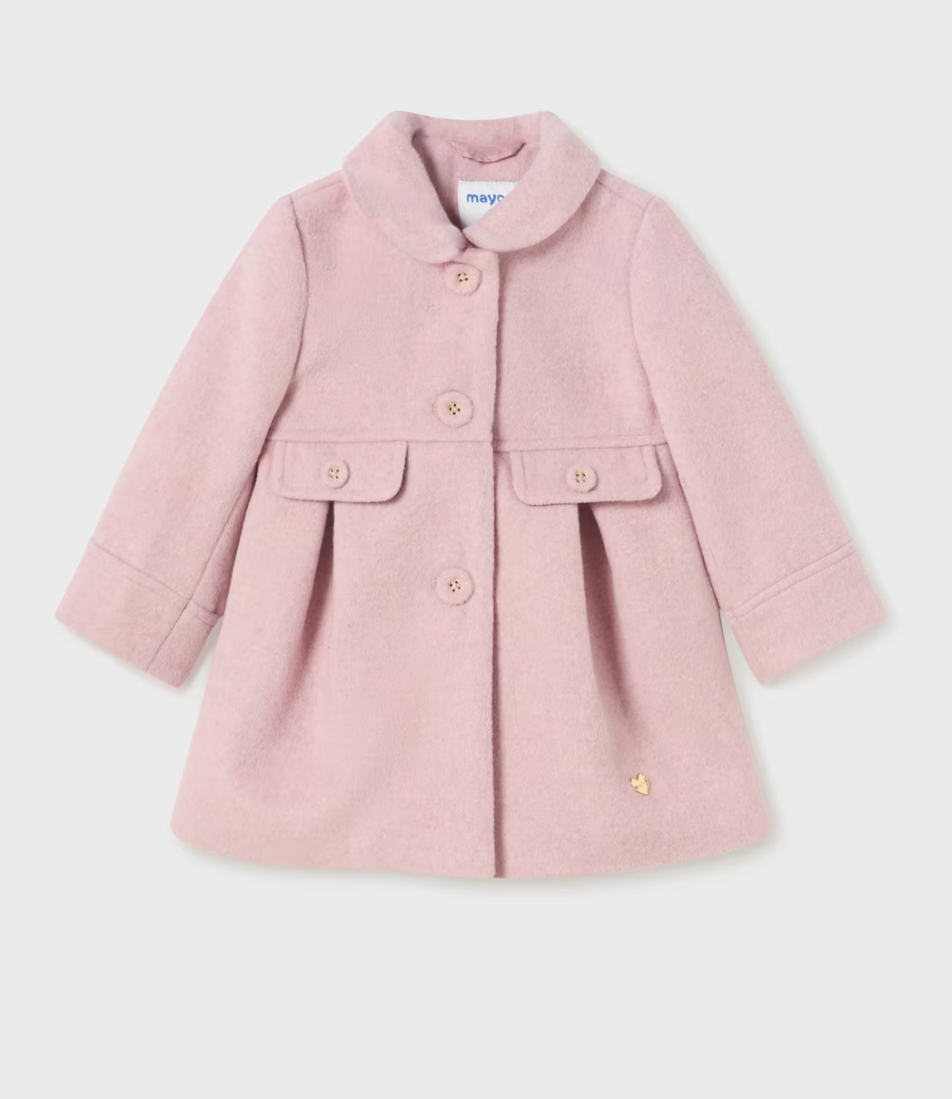 Mayoral Baby Girls Light Pink Woolen Coat 2479