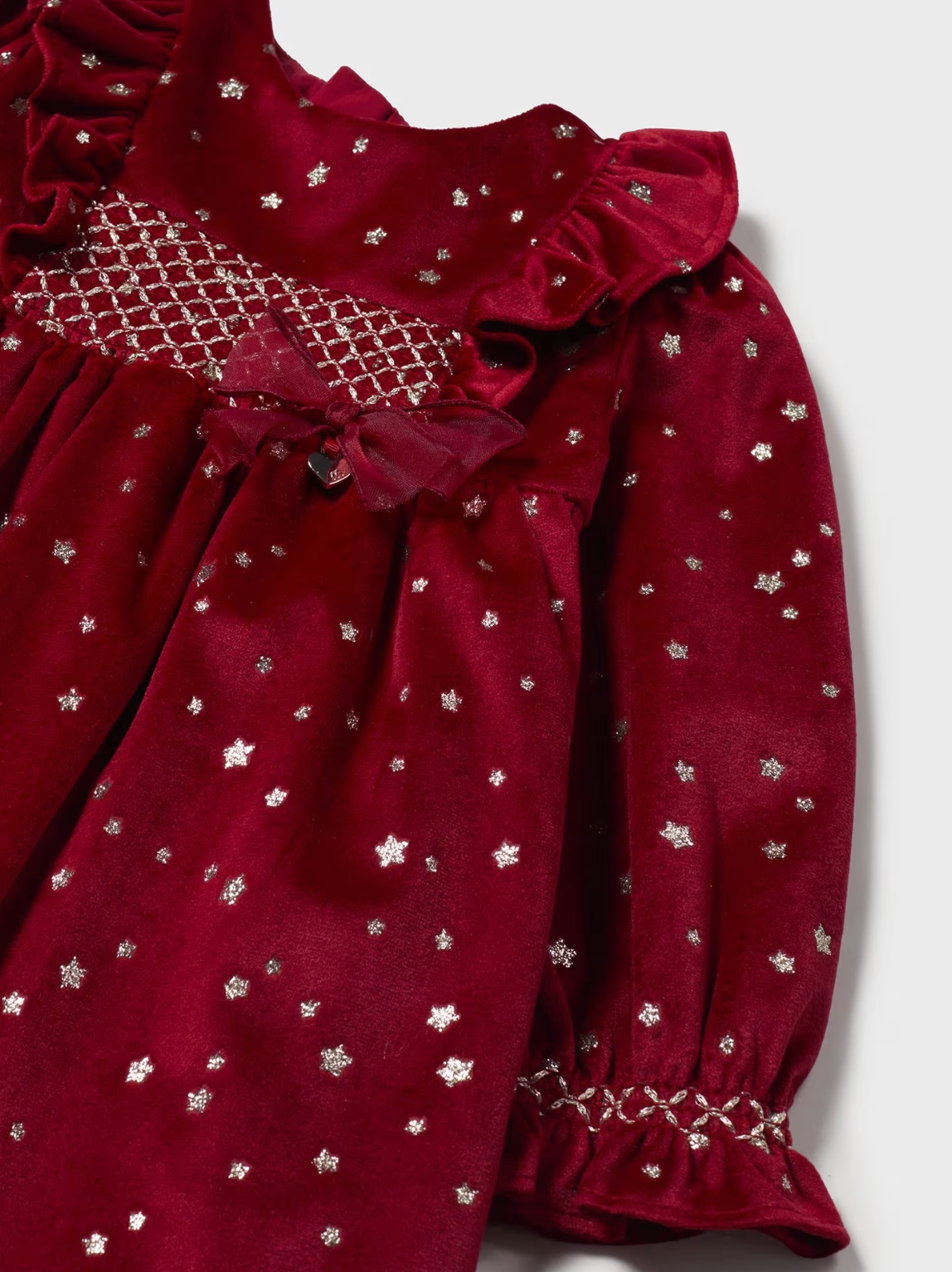 Mayoral Baby Girls Red Velvet Sparkle Dress 2904