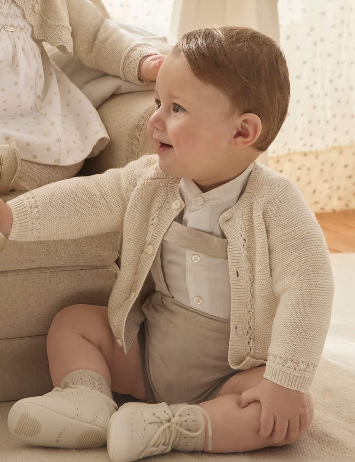 Mayoral Baby Boy Beige Bodysuit and Dungaree Set 2248