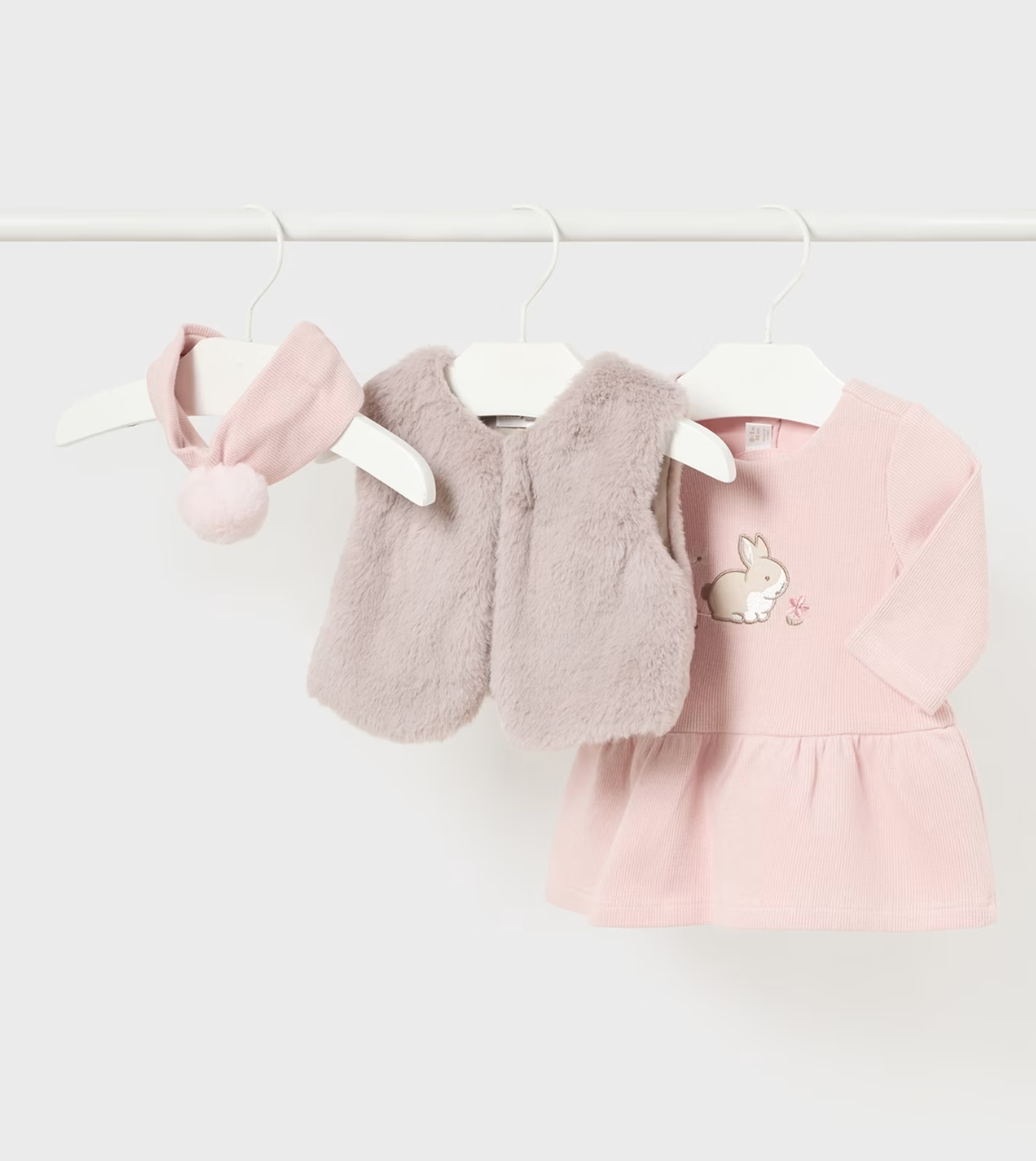 Mayoral Baby Girls Pink Three Piece Dress Set 2807