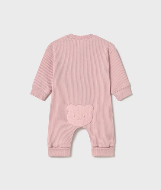Mayoral Baby Girk Pink Ribbed Bear Onsie 1797