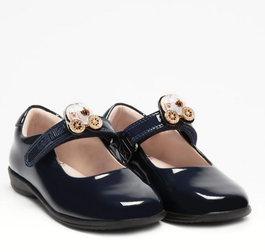 Lelli Kelly Navy Patent Princess School Shoe Ella