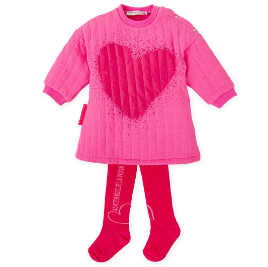 Agatha Ruiz de la Prada Fuchsia Heart Dress & Tights 8284