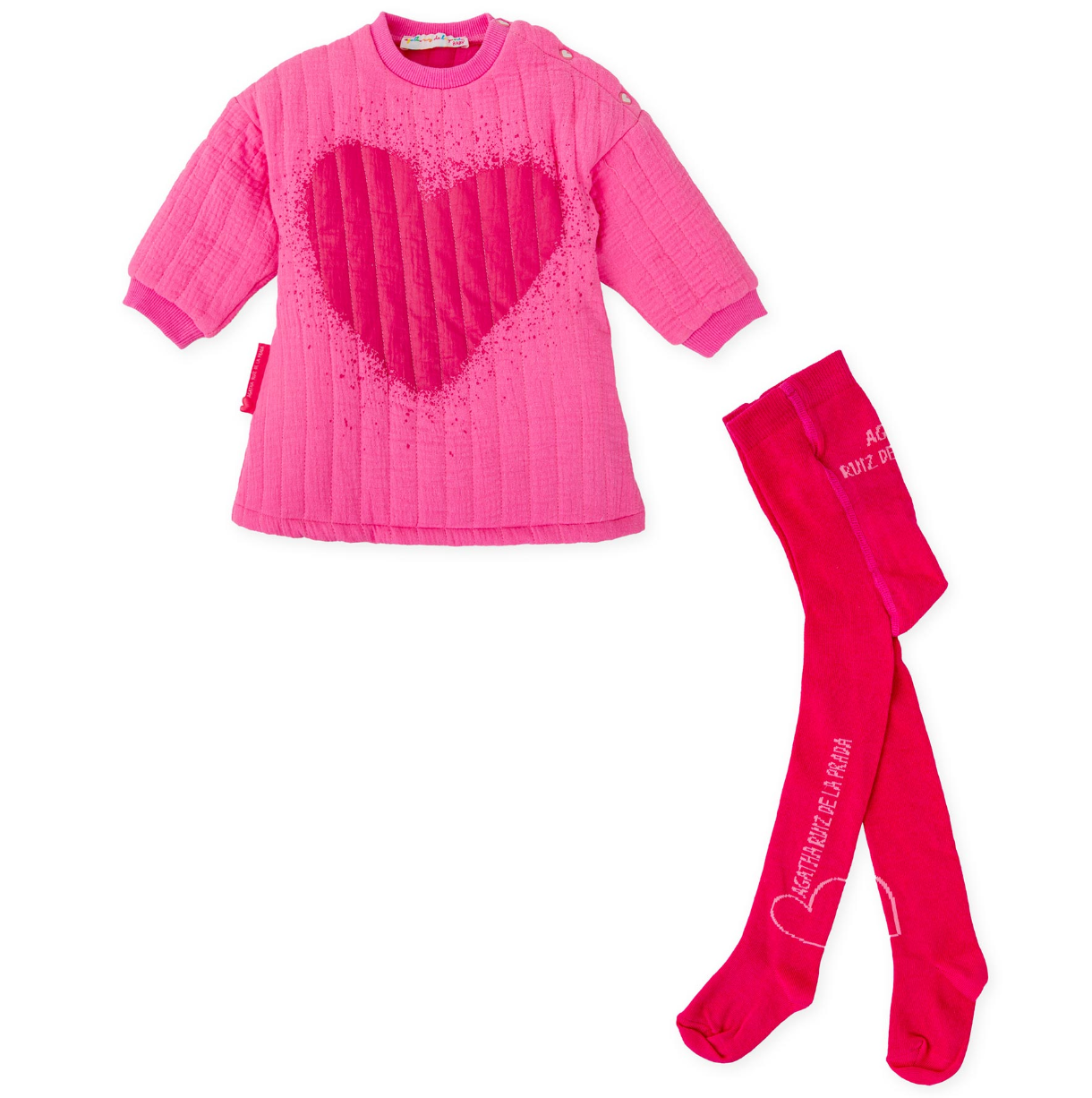 Agatha Ruiz de la Prada Fuchsia Heart Dress & Tights 8284