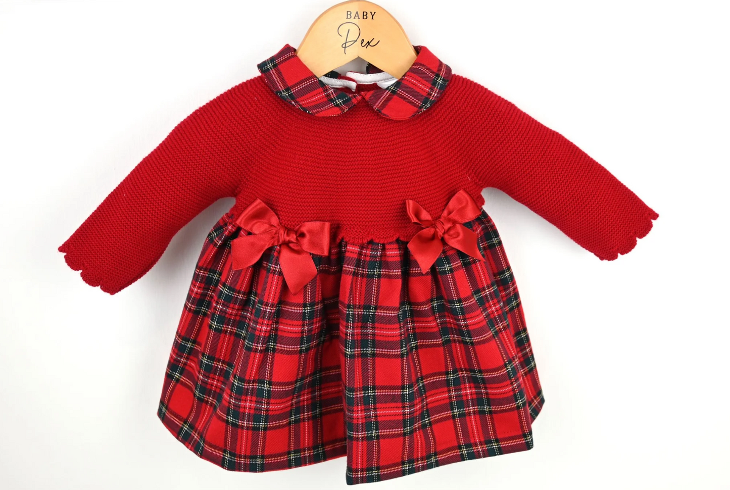 Pex Baby Girl Red Tartan Bow Dress Merrie