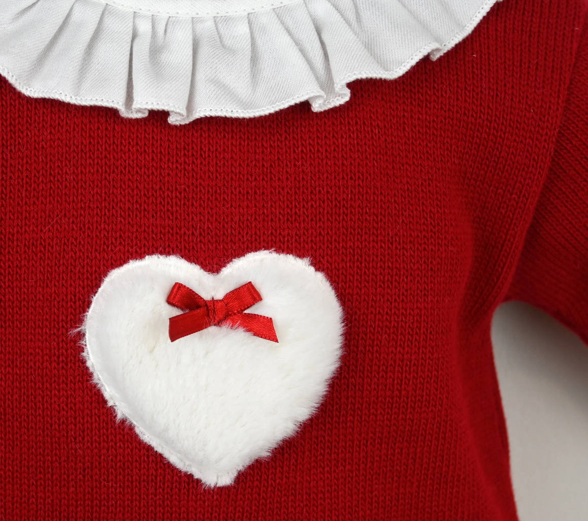 Pex Baby Girl Red Knitted Pant Set Cecily