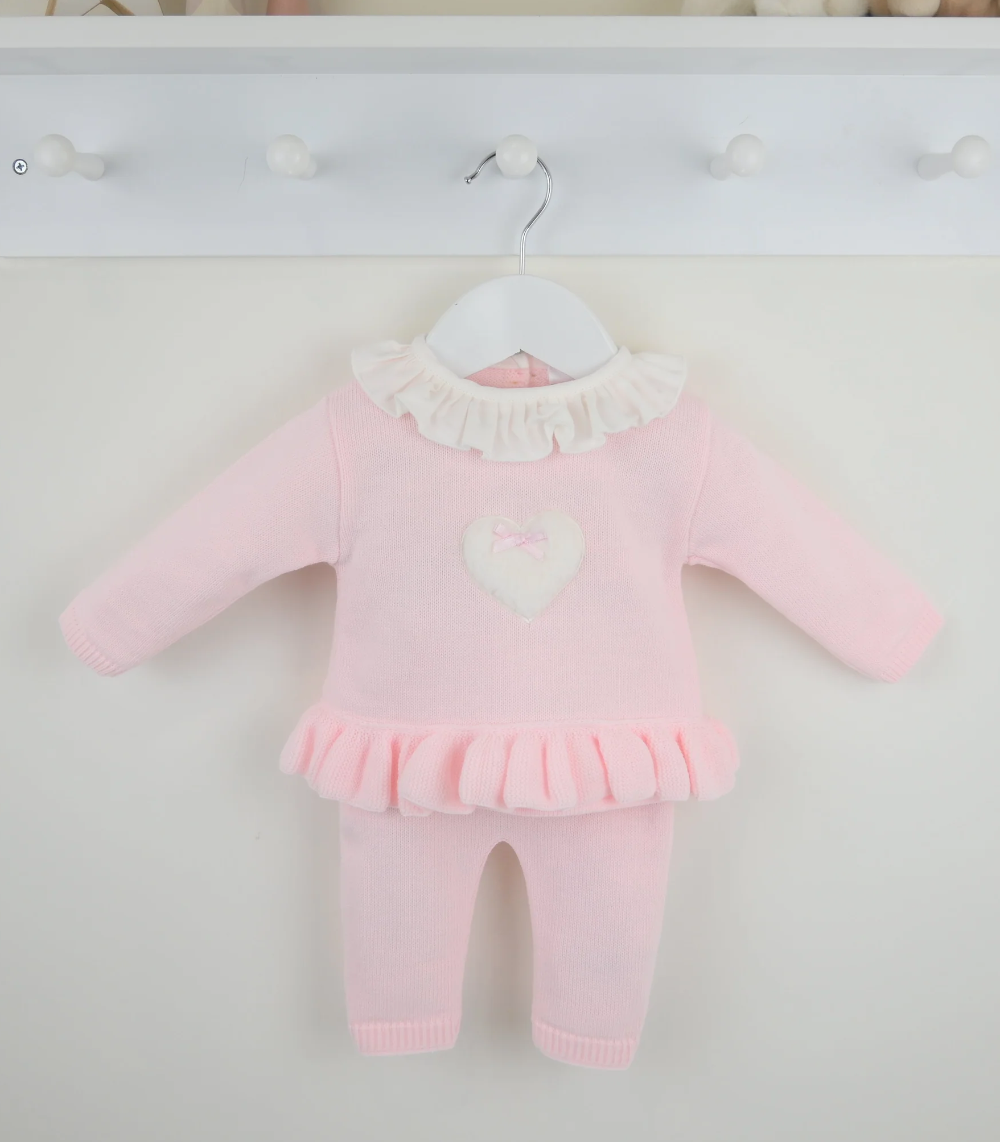 Pex Baby Girl Pink Knitted Trouser Set Cecily