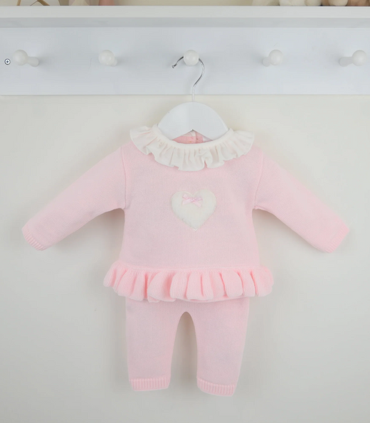 Pex Baby Girl Pink Knitted Trouser Set Cecily
