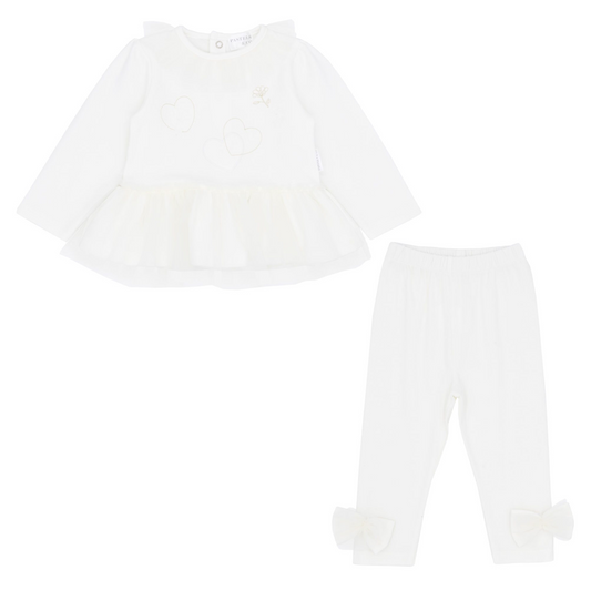 Pastels & Co Girls Ivory Tulle Legging Set Maria