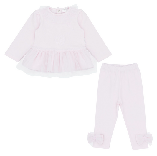 Pastels & Co Girls Pink Tulle Legging Set Maria