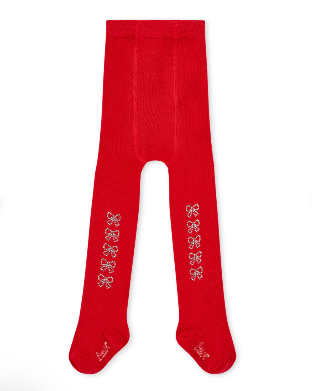 Little A Red Diamante Bow Tights Kerry