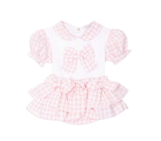 Pastels & Co Pink Gingham Bloomer Set River