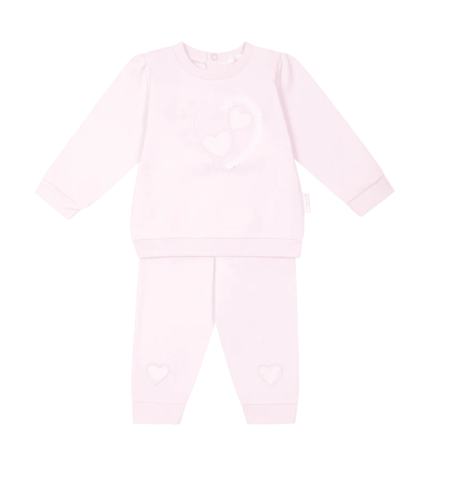 Pastels & Co Girls Pink Heart Tracksuit Cara
