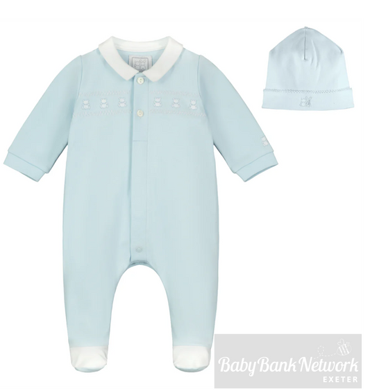 Emile Et Rose Blue Bear Babygrow & Hat Fisher