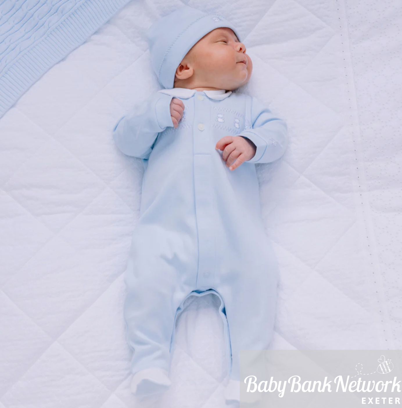 Emile Et Rose Blue Bear Babygrow & Hat Fisher