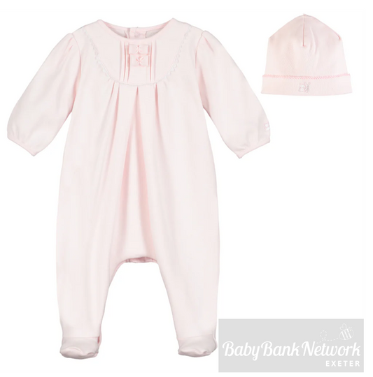 Emile Et Rose Pink Bow Babygrow & Hat Shantel