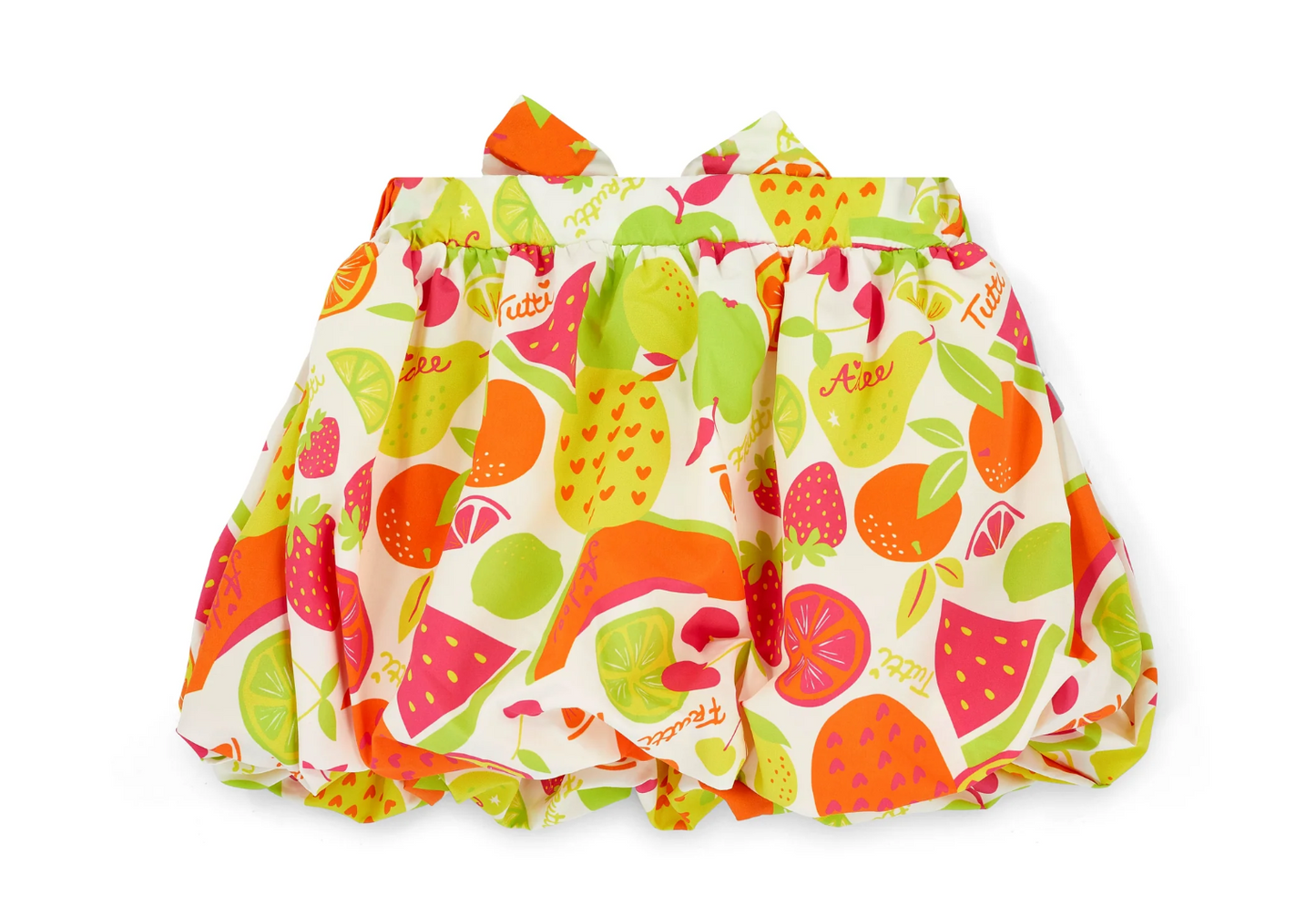ADee White Tutti Frutti Print PuffBall Skirt Tia