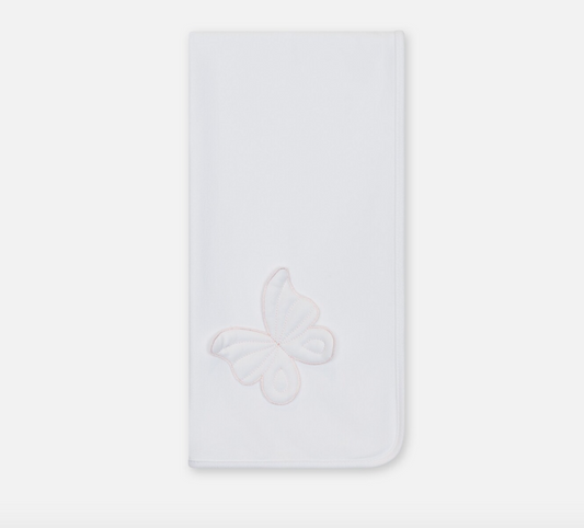 Baby Gi Girls White Butterfly Burp Cloth BT10G