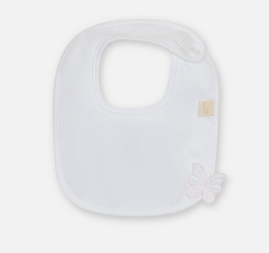 Baby Gi Girls White Butterfly Bib BT24G