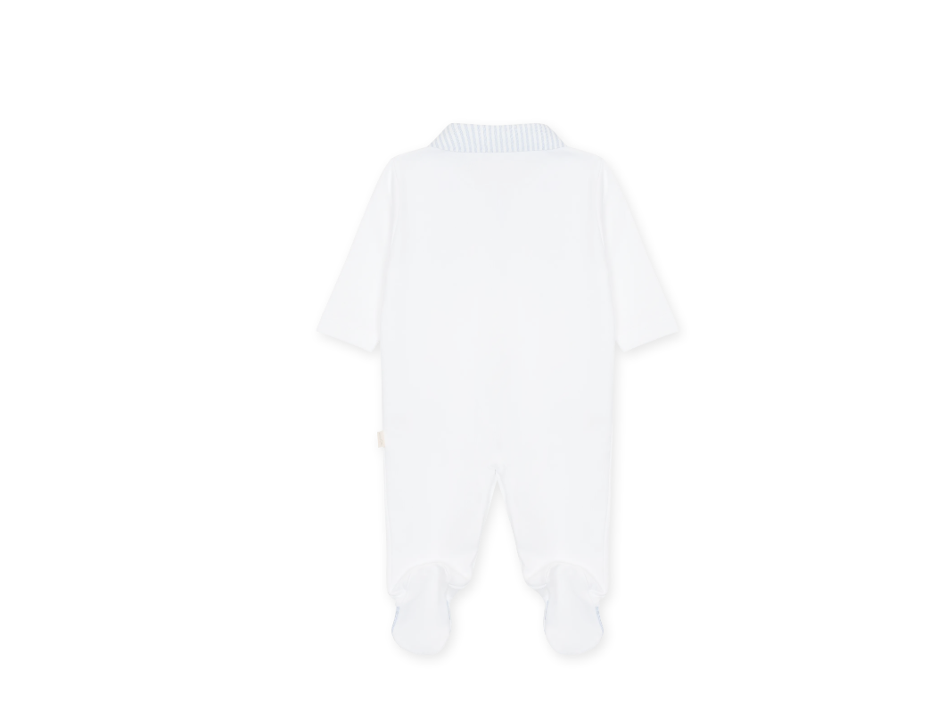 Baby Gi White Striped Over The Clouds Babygrow OTC53B