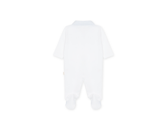 Baby Gi White Striped Over The Clouds Babygrow OTC53B